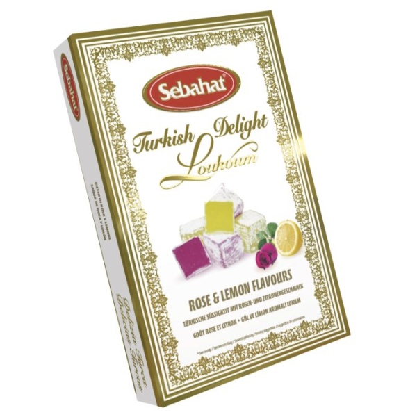 Rose & Lemon Flavour Loukoum Turkish Delight Sweets Sebahat 200g